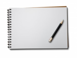 notebook and pencil